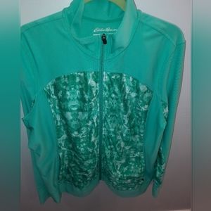 Eddie Bauer 2x women's aqua/white light jacket excellent used condition
